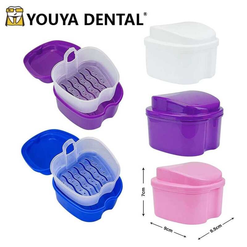 Denture COD Bath Box Dental False Teeth Storage Case With Hanging Net ...