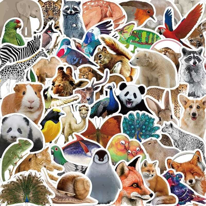 50Pcs Jungle Zoo Wild Animal Stickers Aesthetic Phone Wall Scrapbook ...