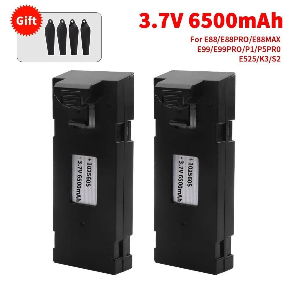 Kit de Batterie au Lithium pour Avion RC, 3 pièces, Ensemble de câbles de Charge légers pour E88 E88Pro LS E525 E525Pro, Batterie de Remplacement 3.7v 2600mah, Accessoires de (1800mah