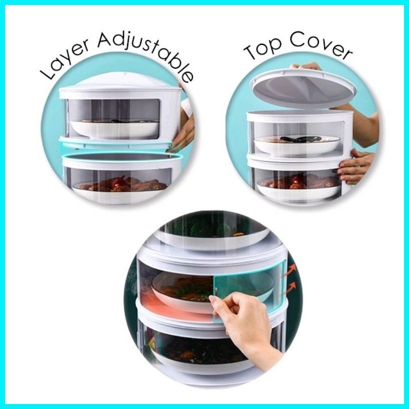 5-LAYER FOOD KEEPER Storage Rack Stackable Plastic Organizer With Cover ...
