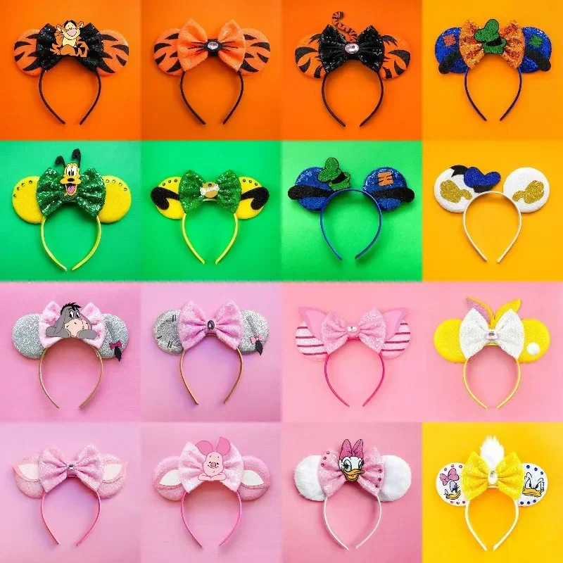 Set Of 4 Mickey Mouse Ears Headbands - Fancy Accessories For Birthday