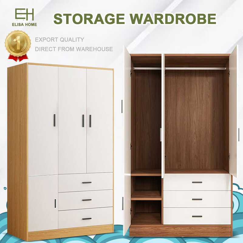 Large Size 180Cm，4Door Wardrobe, Family Bedroom, Simple Assembly