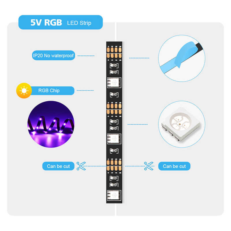Smart Tuya Zigbee Strip Light Wifi USB TV Led Backlight Tape RGB Lights ...