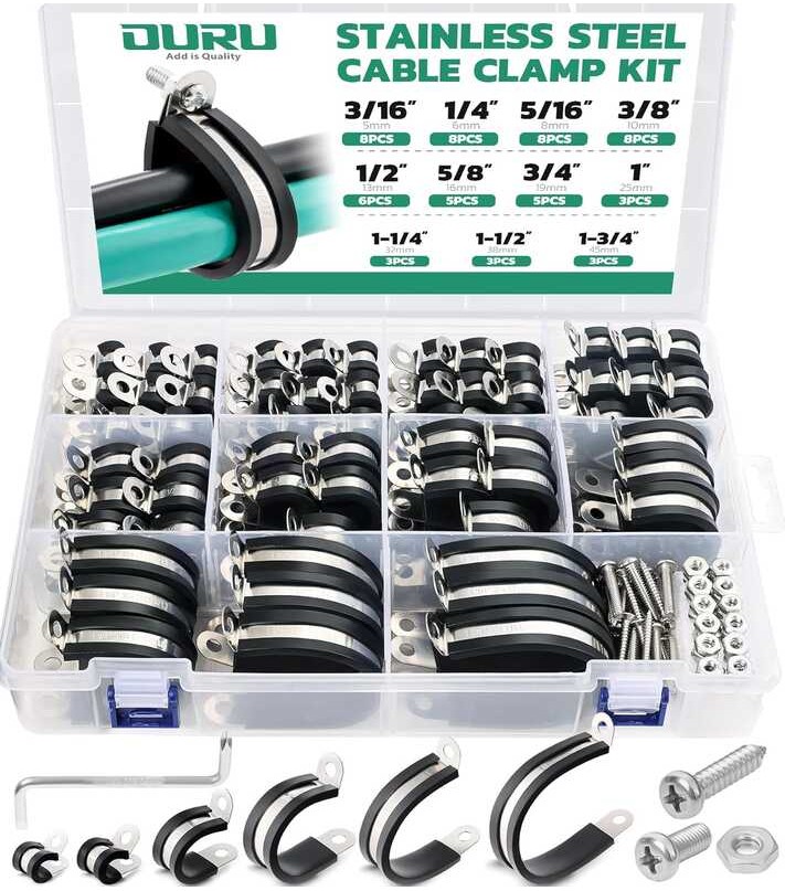 136pcs Cable Clamps Assortment Kit 304 Stainless Ste Gzg | Meses Sin - View #5