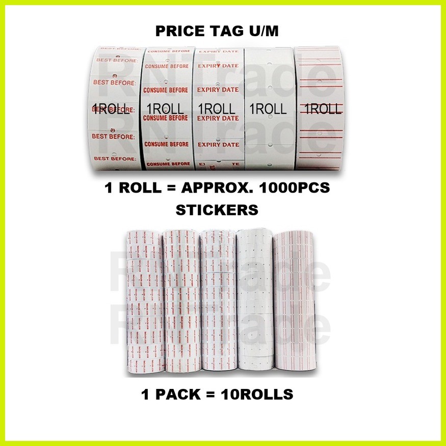 ♣ 10 Rolls Price Tag Date Sticker Label Tag Best Before / Expiry Date
