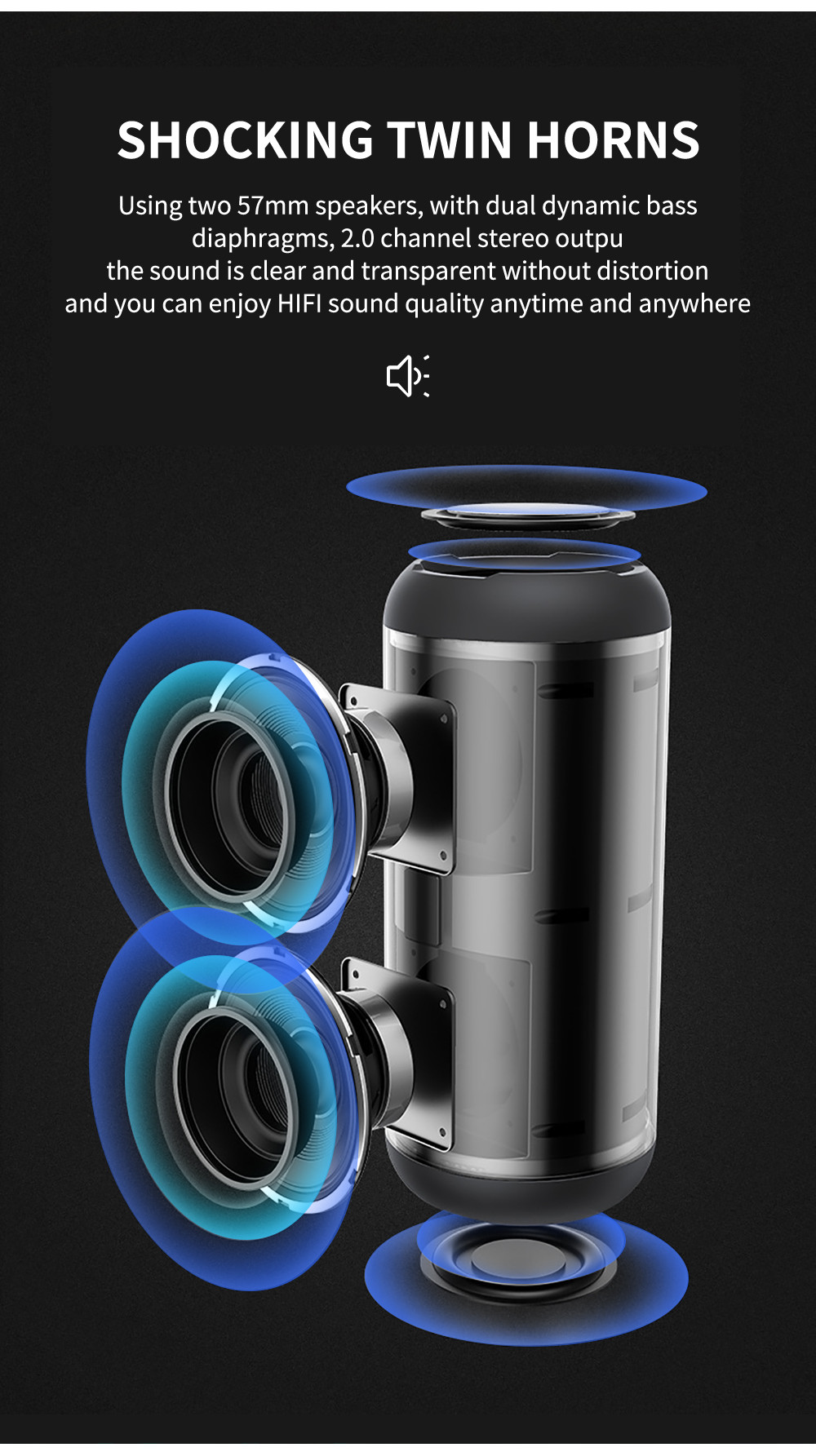 Cyboris S9 Portable Bluetooth Speaker 20W IPX6 Waterproof Powerful ...