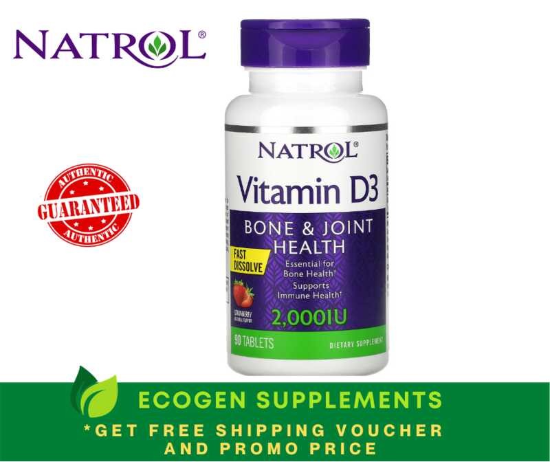 New Natrol, Vitamin D3, Bone & Joint Health, Strawberry, 2,000 IU, 90