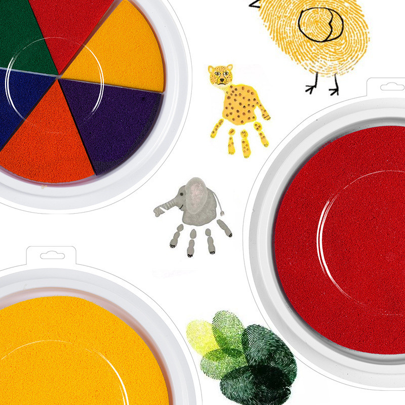 Kindergarten Children Graffiti DIY Palm Print Mud Finger Painting Color