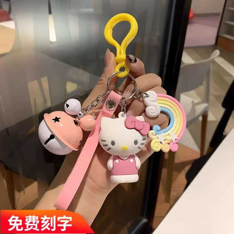 Cartoon Hello Kitty Keychain Unisex Backpack Pendant Kawaii Korean ...