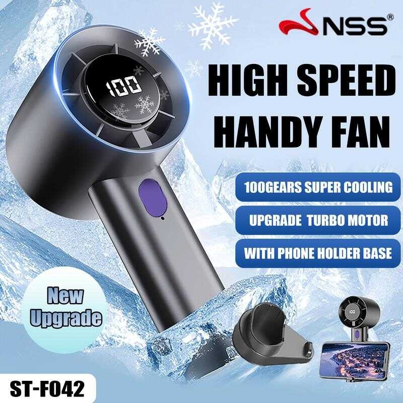 NSS High Speed Super Cool Handheld USB Charging 1800Mah Mini Fan With ...