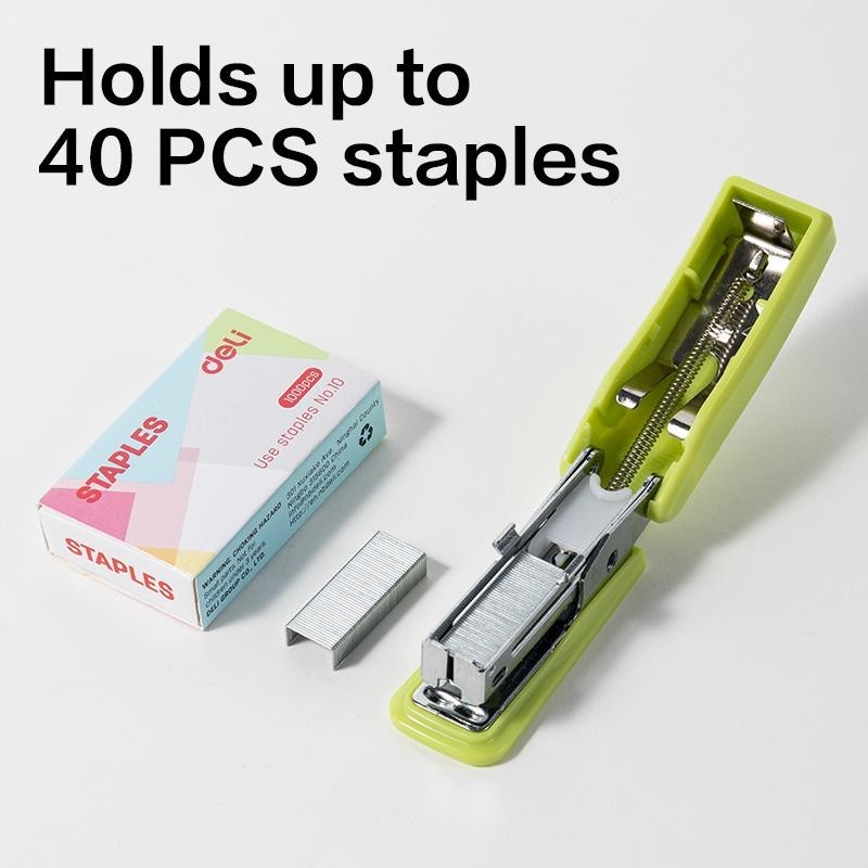 Deli Mini Stapler Mixed Color Compact Stapler with Card Packaging ...