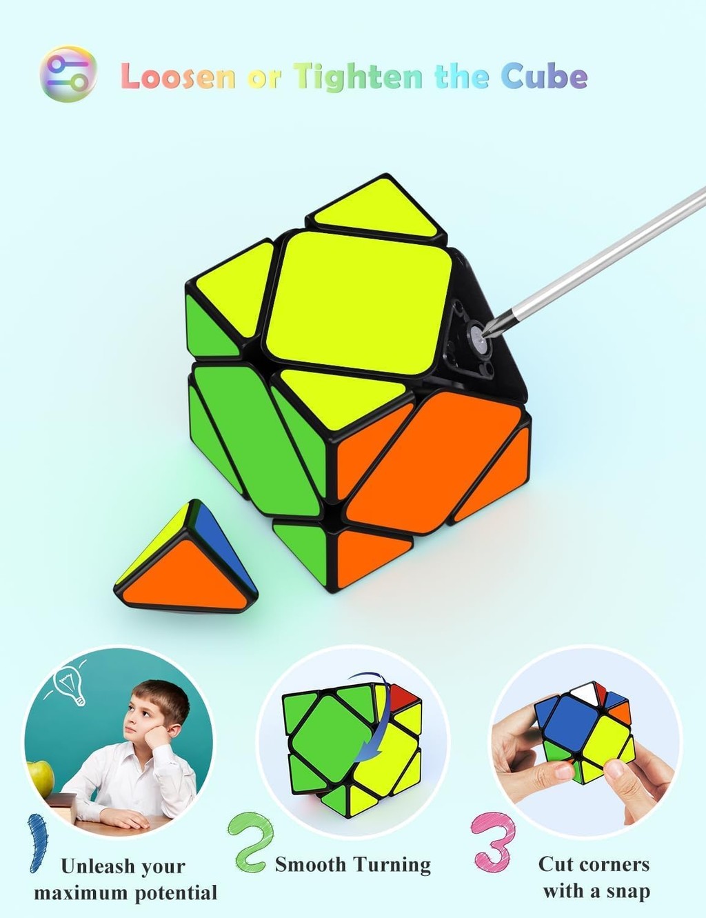 Qiyi Cube 2x2 3x3 4x4 2x2x3 Six-Spot X-Cube Skew Axis Windmill Fisher ...