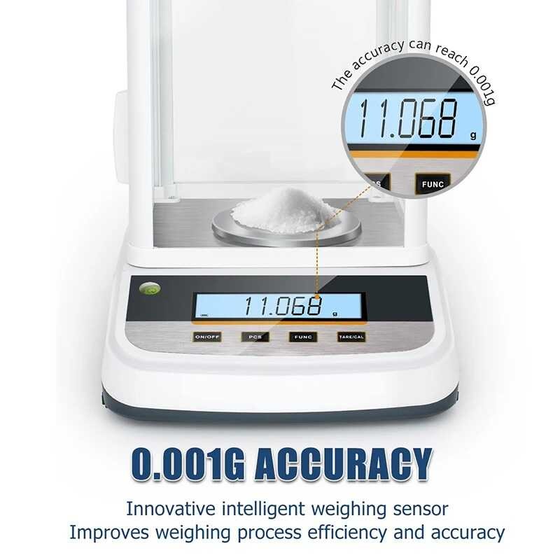 500G 0.001G Analytical Lab Balance Digital Scale Precision Weighing ...