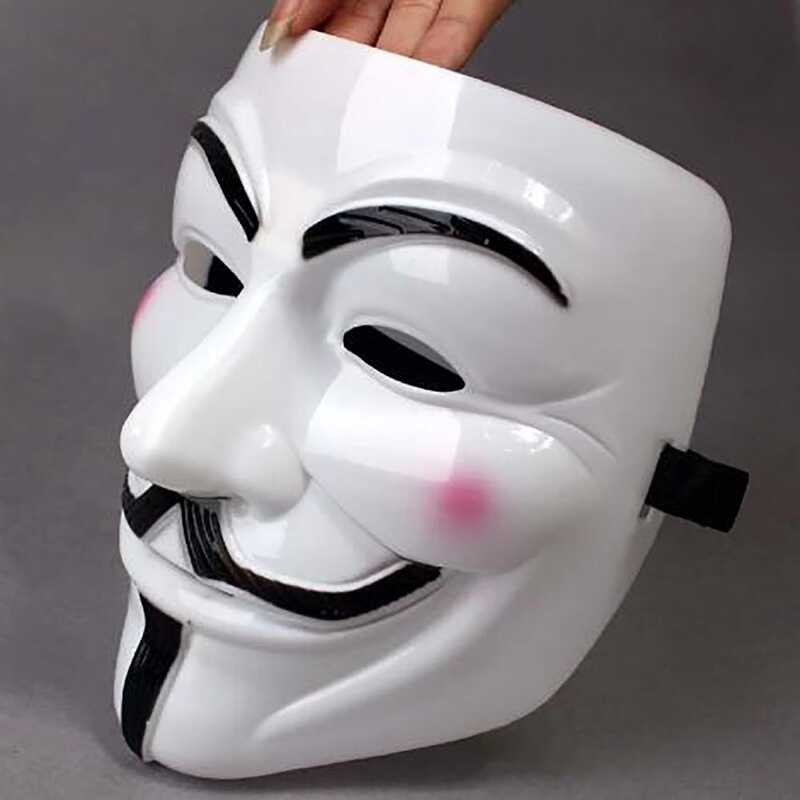 1Pc Face Black White V For Vendetta Hackers Cos Mask Halloween Cosplay ...
