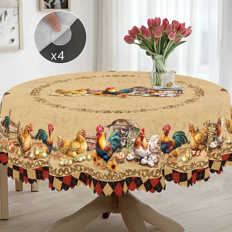 1 Piece Retro Rooster Theme Printed Country Farmhouse Style, Rooster ...