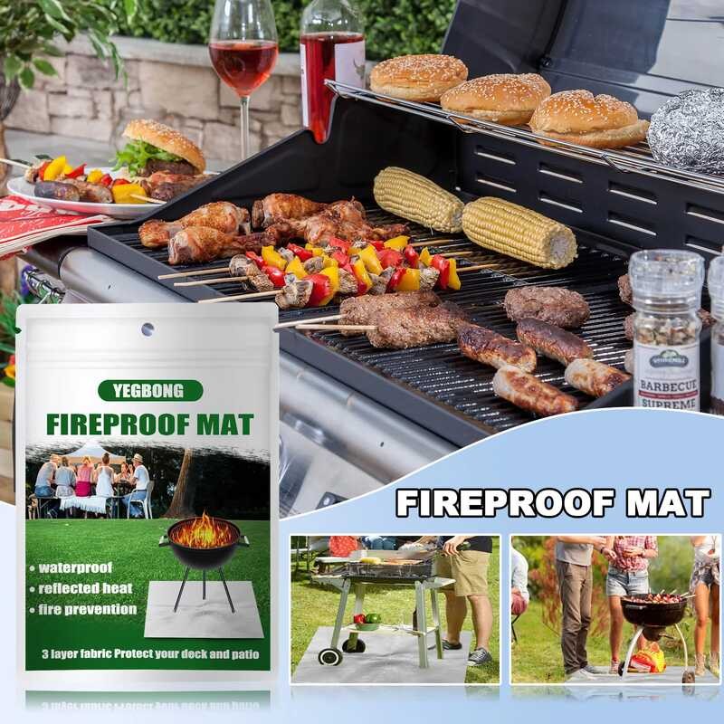 2025 Yegbong Outdoor Fireproof Square Heat Insulation Pad Bbq Grill