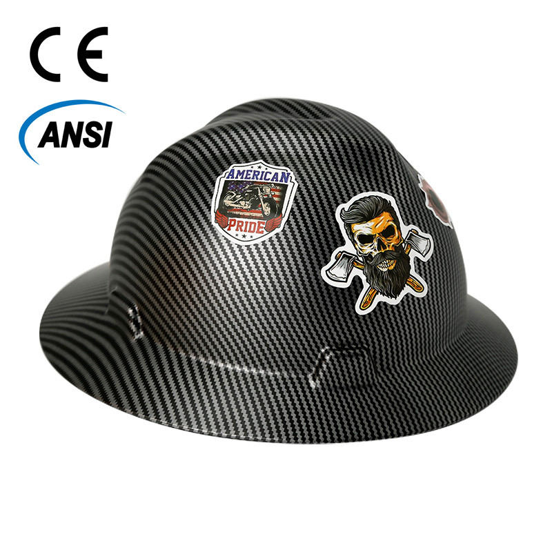 Full Brim Ed Safety Helmet CE Stickers V Shape Construction Work Cap ...