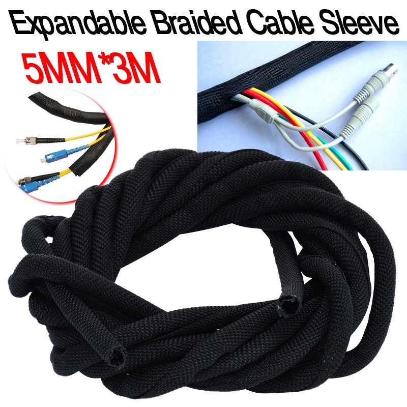 Spot]Expandable Braided Cable SleevePET Self Closing Insulated Flexible