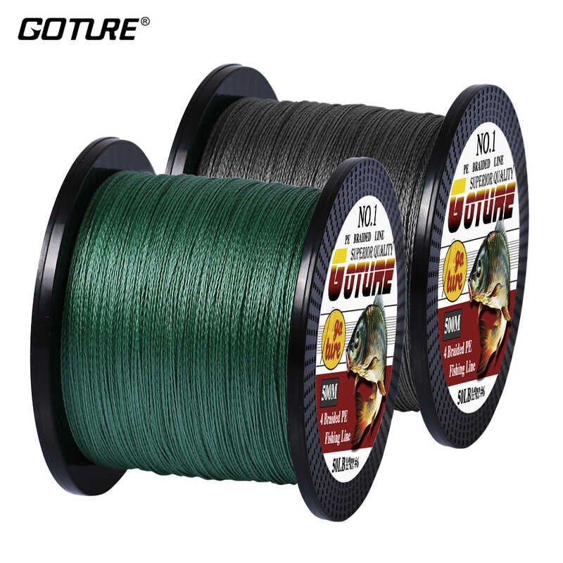 Goture 500M PE Braided Fishing E 4 Strands Super Strong Multifilament