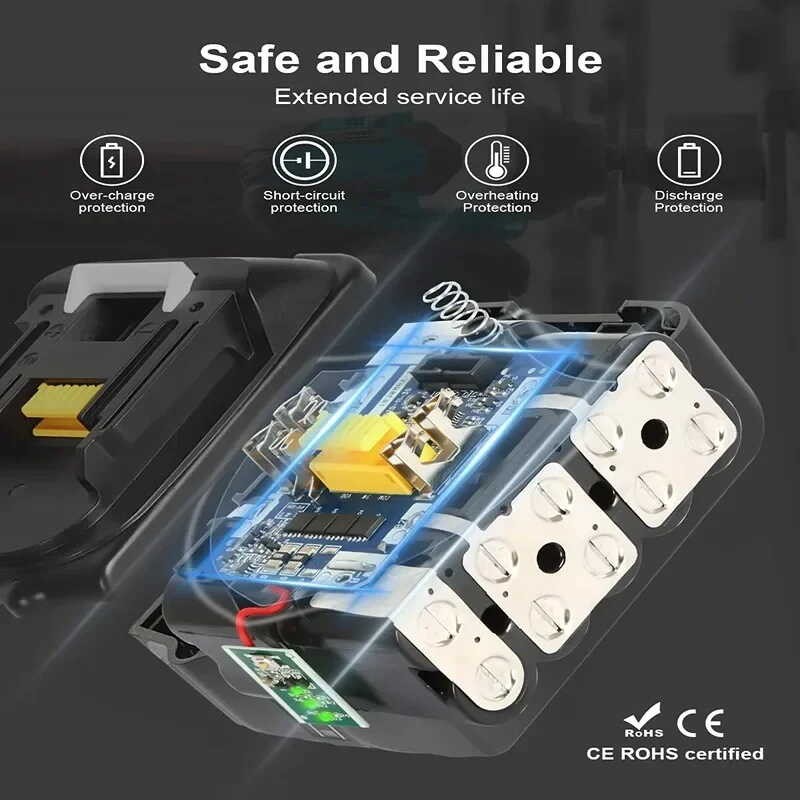 Genuine ∮ 6Ah Rechargeable Power Tools Battery 18V With LED Li-Ion ...