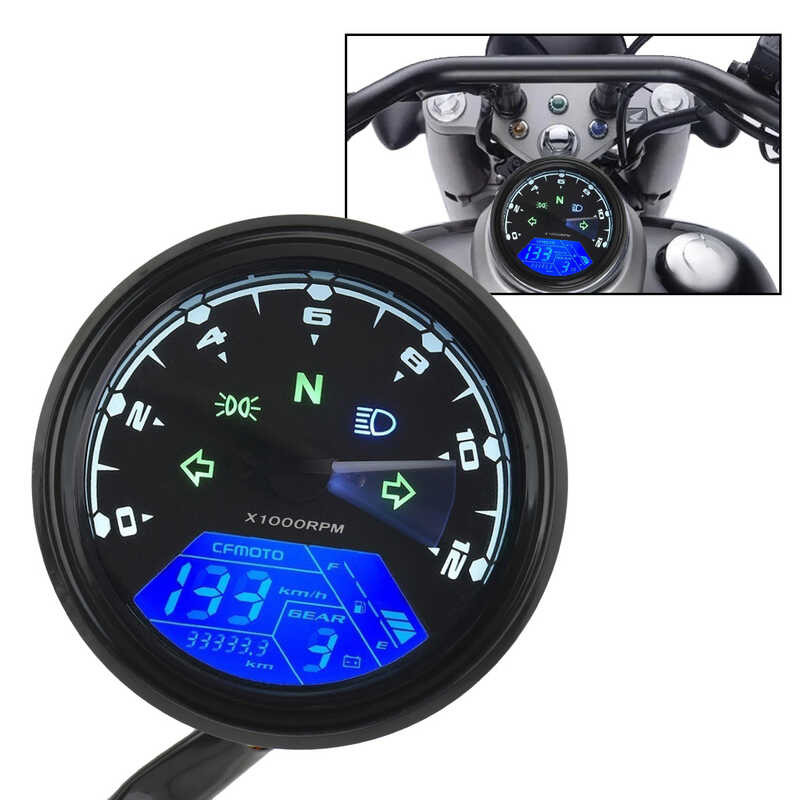 Motorcycle Speedometer Moto Dashboard LED Digital Indicator Tachometer