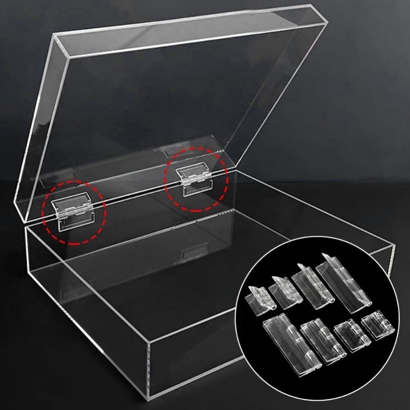 10pcs Transparent Plastic Folding Hinges 25x33mm Durable Clear Acrylic ...