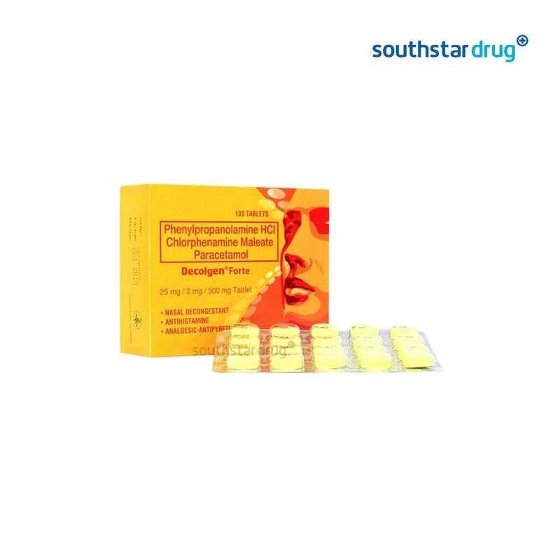 Decolgen Forte 25mg/2mg/500mg Caplet - 20s (Cold & Sinusitis Relief ...