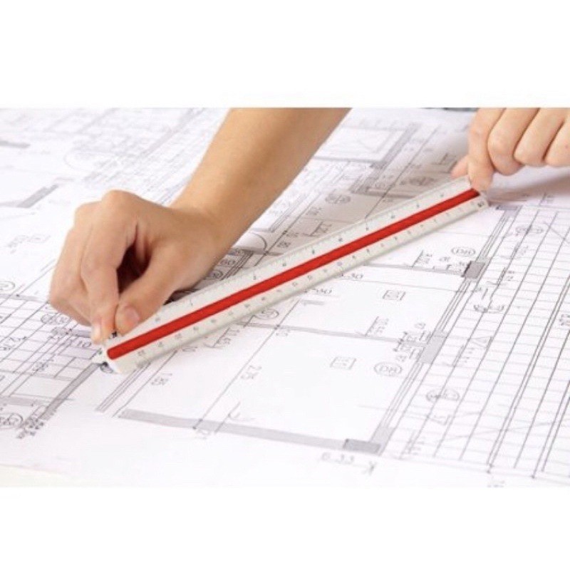 Triangular Scale Ruler 1:20 1:25 1:50 1:75 1:100 1:125 Plastic ...