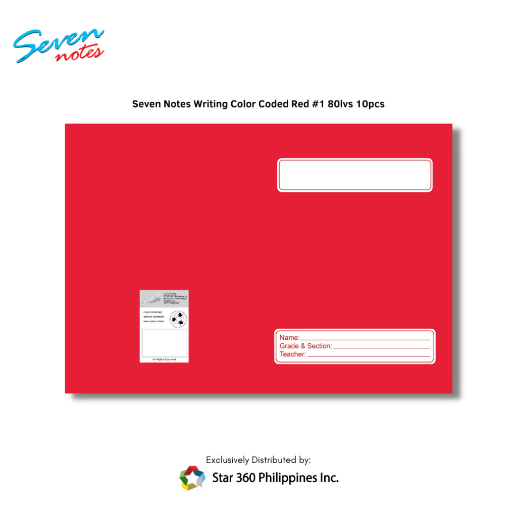 Seven Notes Writing Single Color Coded Notebooks (10pcs) | Shopee ...