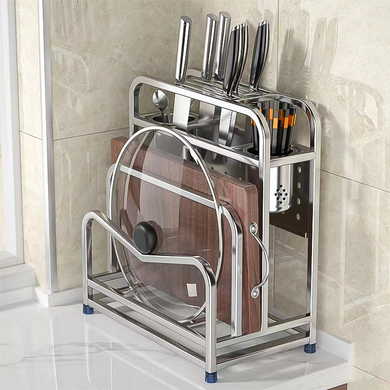 Stainless Steel Knife Holder Storage Rack Kitchen Cutting Board Storage ...
