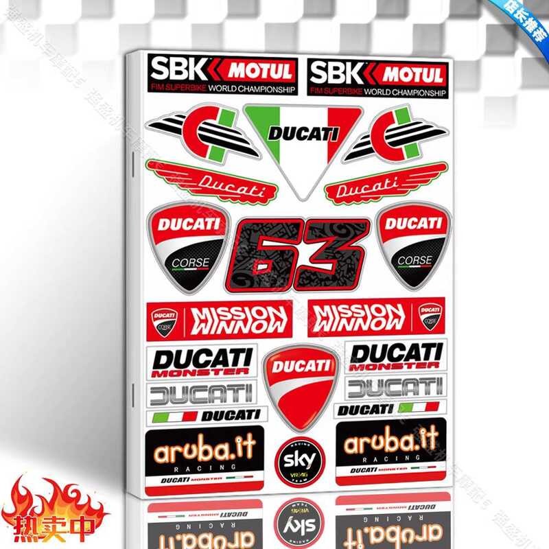 Ducati Reflective Stickers Motorcycle Decals Waterproof Helmet Decals ...