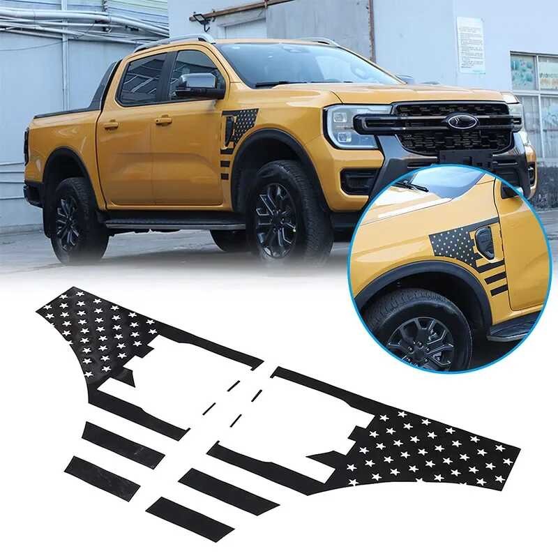 ⊙ For Ford Ranger 2023+ PVC Black Car Styg Front Wheel Fender Pull Less