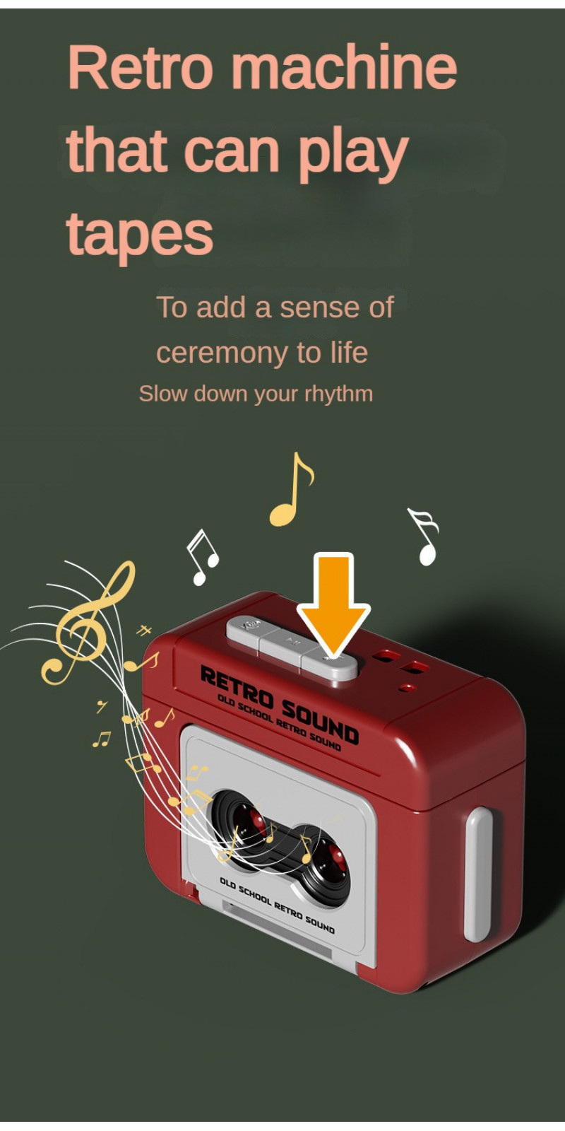 Fun Music Box Vintage Cassette Recorder Classic Small Portable Play ...