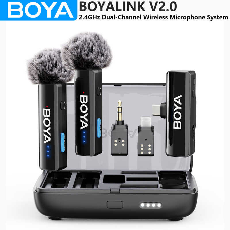 BOYA ☆ BOYAK V2.0 Wireless Lavalier Microphone For Iphone Android DSLR