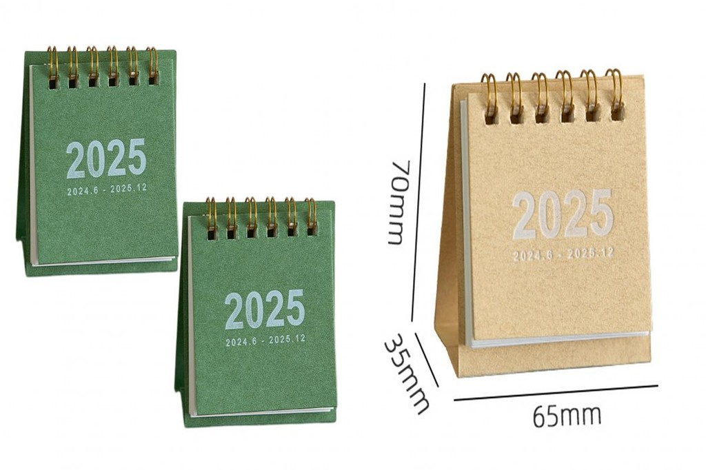 SHN- Mini Desktop Planner Triangular Folding Desk Calendar 2024-2025 ...