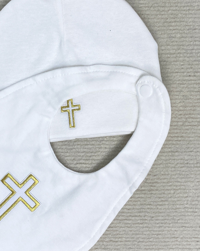 Christening Accessories for Baby Boy Girl Gold Cross Printed Hat Crown ...