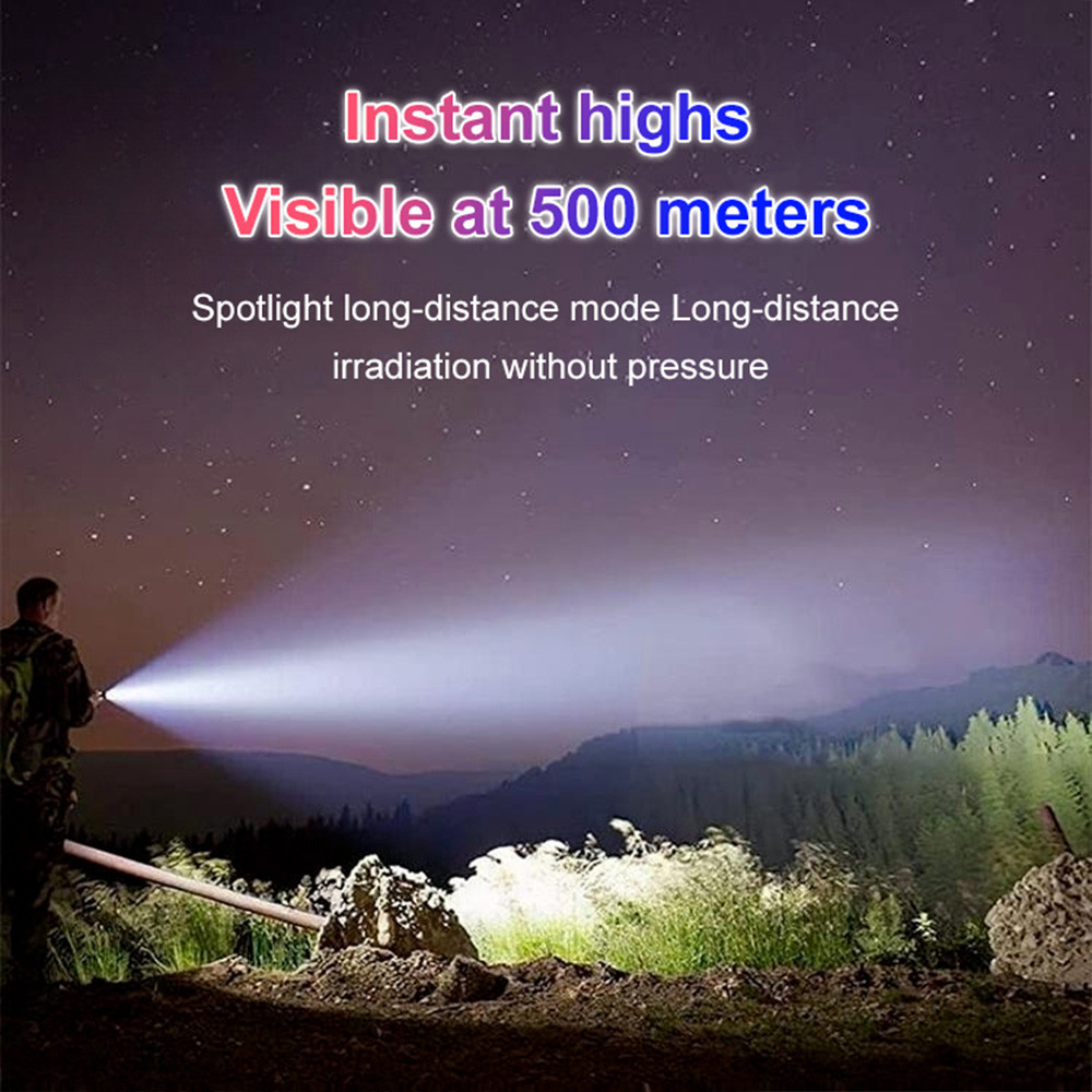 Outdoor LED flashlight rechargeable waterproof Heavy Duty Rechargeable ...