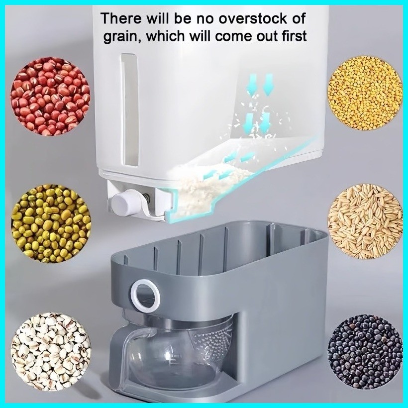 rice dispenser 10kg Big Size Rice Dispenser Storage Automatic Graduated ...