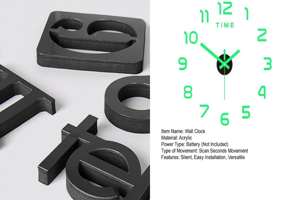 {xiapimart} Silent Sweeping Seconds Wall Clock Modern Lasers Engraved ...