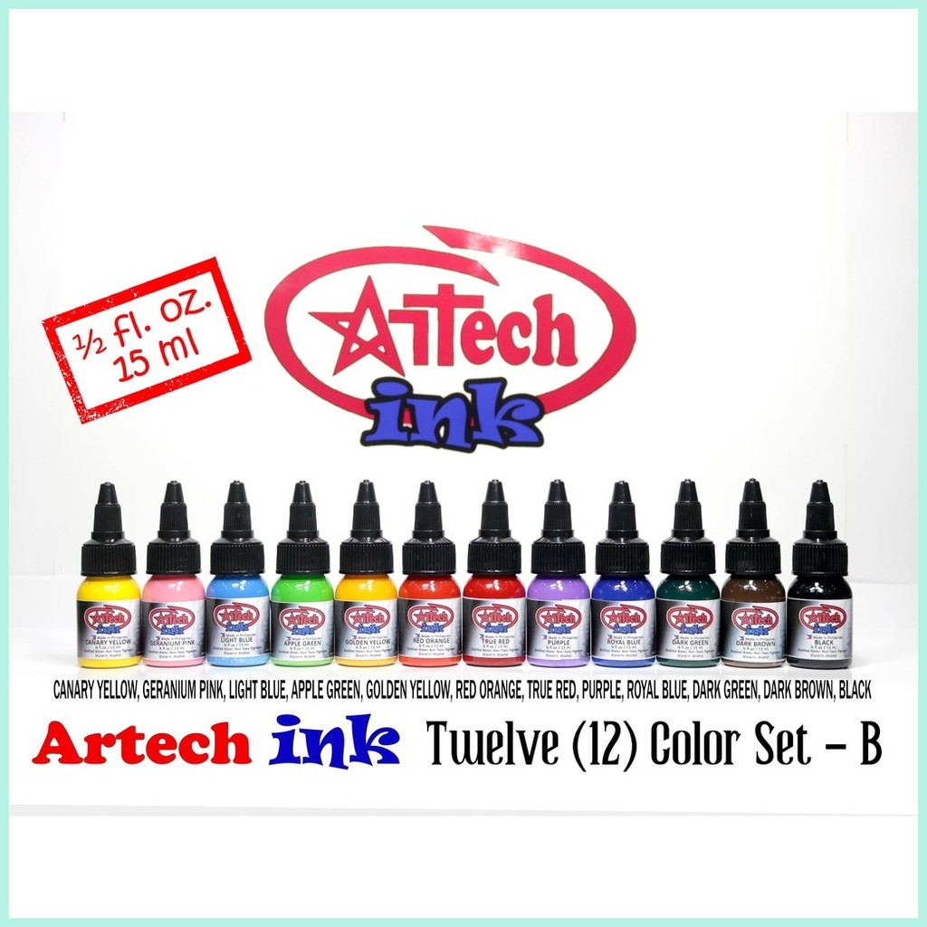 ARTECH INK TWELVE (12) COLORS SET [Set A & B] | Shopee Philippines