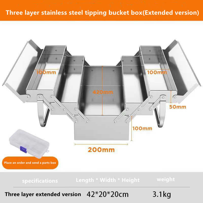 3 layer na kagamitan ng Stainless steel tool multi-layer boxcar storage ...