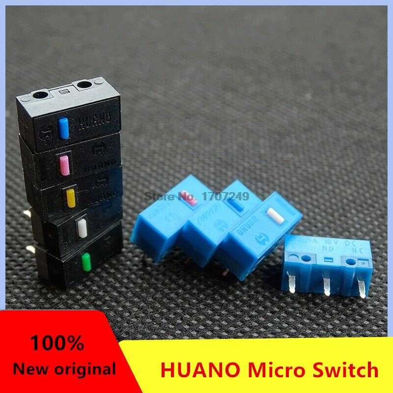 10Pcs HUANO Micro Switch Red Yellow White Green Dot Blue Shell Pink Dot ...