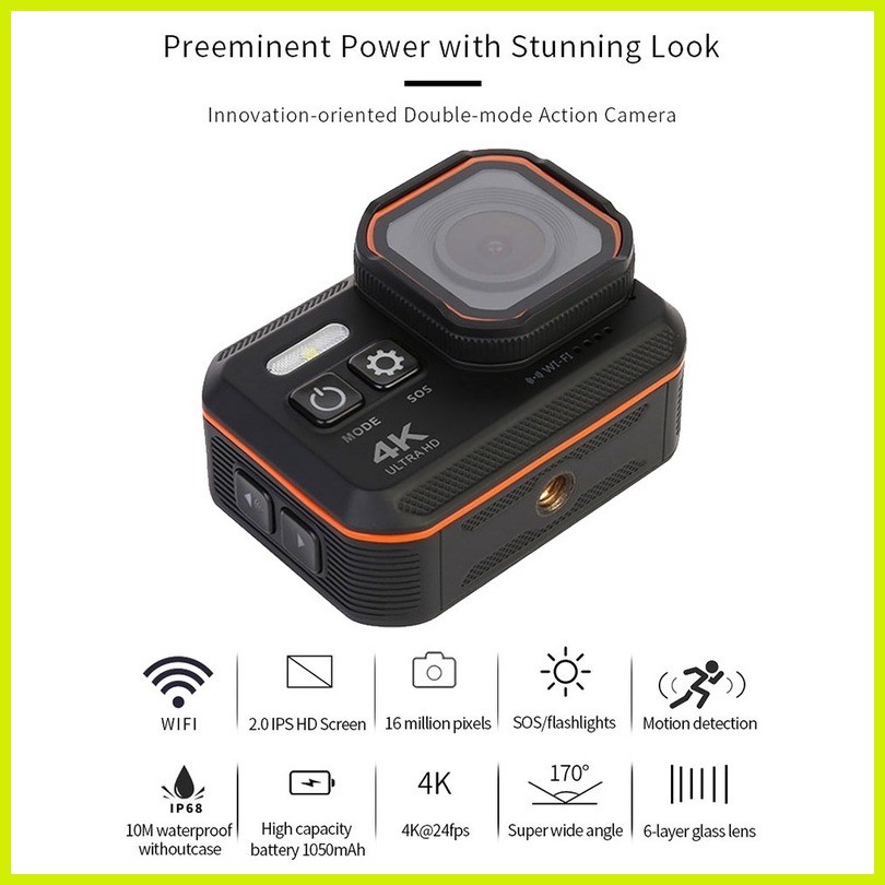 360 Go Pro Action Camera Motorcycle 4K HD Underwater Video Recording ...
