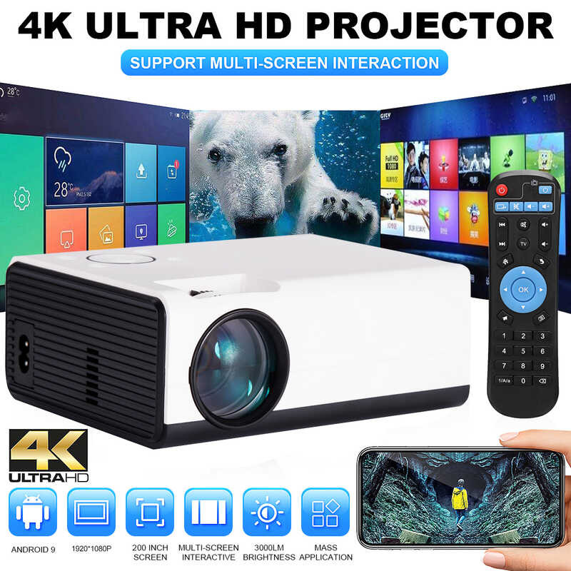 Mini Projector Portable 1080P 4K Ultra 5G Projector HD Android & Apple ...
