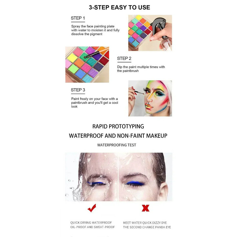 20 Colors Face Body Painting Safe Kids Painting Art Halloween Party ...