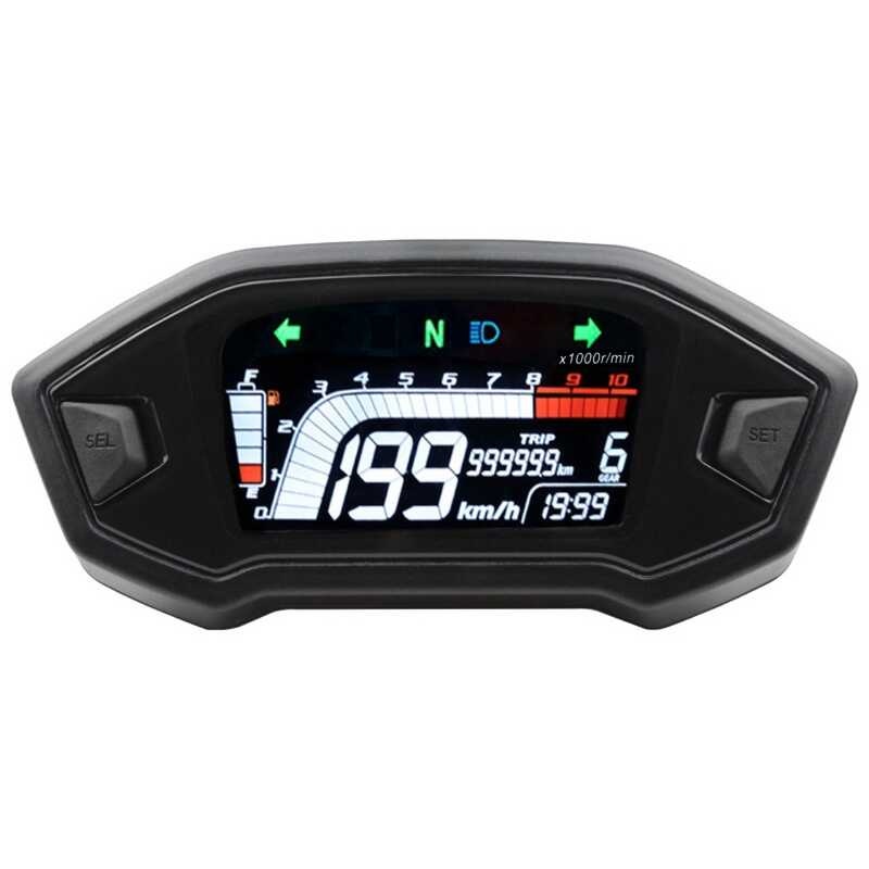 Universal Motorcycle Speedometer Digital Speed Meter LED Tachometer ...