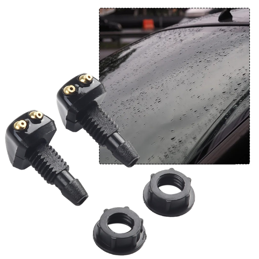 【OURLOVE】2 Pcs Car Dual Holes Windshield Washer Nozzle Wiper Water