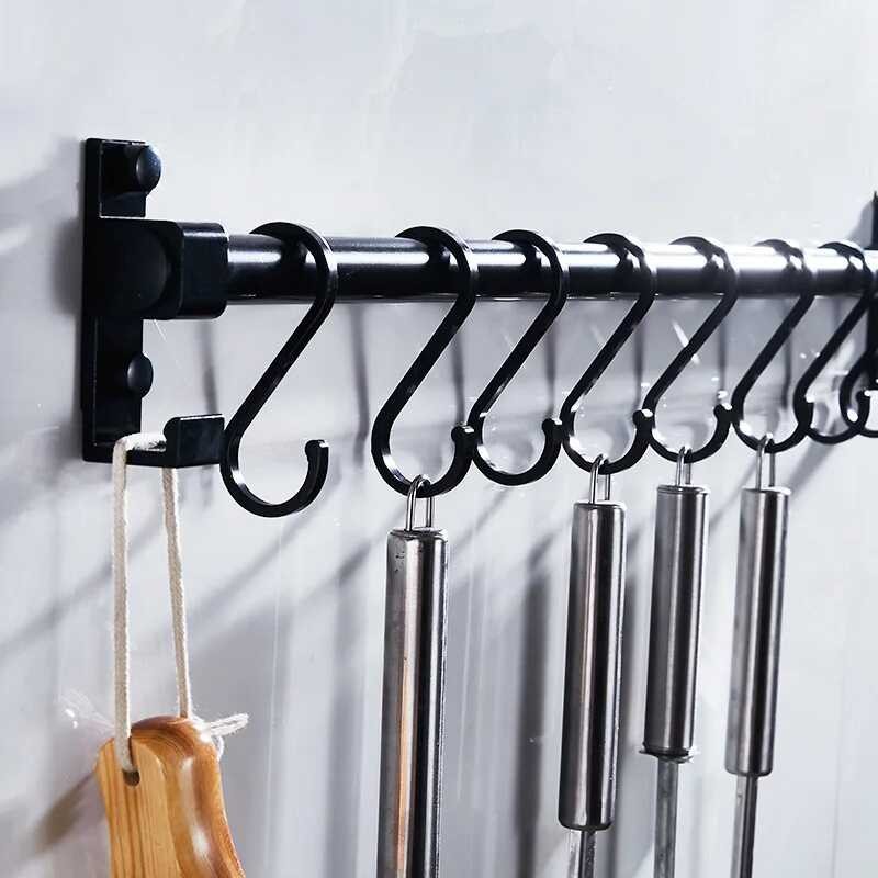 Matt F Black Kitchen Hook Rack Pantry Bar Kitchen Shelmerican Style