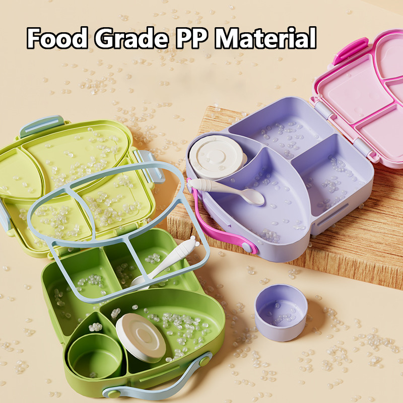 Kids Student Lunch Box Portable Leak-Proof 4-Compartment Lunch Box for ...
