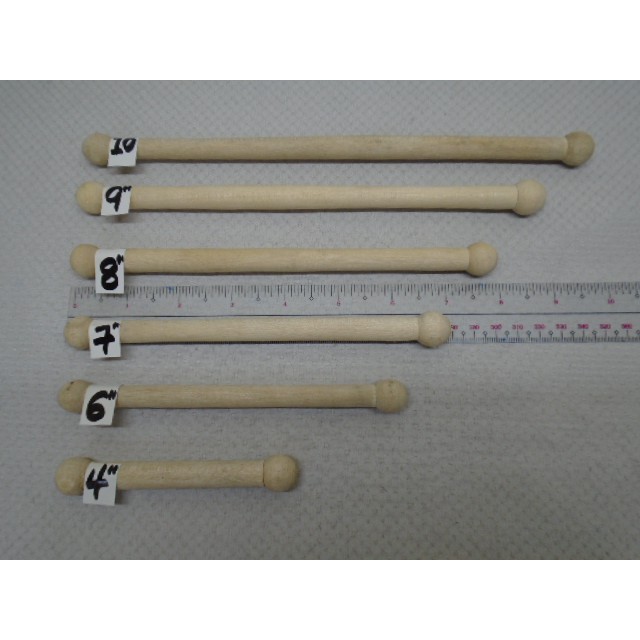 50 PAIRS (100pcs) Wooden Scroll / Rods / Dowels (Round or Pointed tips ...